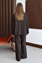 Brown Comfortable Fit Striped Lined Woven Blazer Jacket Twoaw26Bc00044 - 3