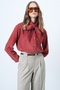 Tile Self-Belted Oversize Velvet Shirt Alc-X14622 - 4