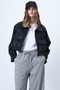 Women's Black Double Pocket Raglan Sleeve Velvet Jacket Alc-X14604 - 5