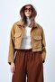 Mustard Double Pocket Raglan Sleeve Velvet Jacket Alc-X14604