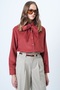 Tile Self-Belted Oversize Velvet Shirt Alc-X14622 - 6