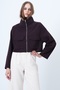 Women's Purple Stand Collar Double Pocket Raglan Sleeve Jacket Alc-X14409 - 3