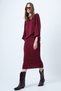 Women's Burgundy Collar Design Batwing Sleeve Knitwear Blouse and Pencil Skirt Set Alc-X14625 - 4