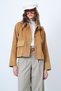 Women's Mustard Double Pocket Wide Cuff Velvet Jacket Alc-X14603 - 6