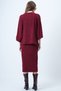 Women's Burgundy Collar Design Batwing Sleeve Knitwear Blouse and Pencil Skirt Set Alc-X14625 - 7