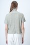 Women's Water Green Half Turtleneck Short Sleeve Knitwear Blouse Alc-X14626 - 6