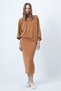 Women's Mustard Collar Design Batwing Sleeve Knitwear Blouse and Pencil Skirt Set Alc-X14625 - 3