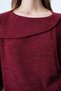 Women's Burgundy Collar Design Batwing Sleeve Knitwear Blouse and Pencil Skirt Set Alc-X14625 - 6