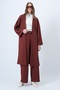 Women's Tile Long Jacket and Loose Fit Pants Set Alc-X14547 - 4