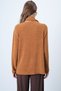 Women's Mustard Crew Neck Shawl Detailed Knitwear Blouse Alc-X14613 - 8