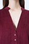 Burgundy Hakim Collar Gold Button Detailed Velvet Jacket and Palazzo Trousers Two-Piece Set Alc-X14633 - 7