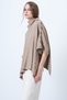 Women's Beige Turtleneck Button Detailed Oversize Knitwear Poncho Alc-X14631 - 2
