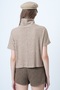 Women's Cinnamon Brown Half Turtleneck Short Sleeve Knitwear Blouse Alc-X14626 - 6