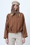 Cinnamon Brown Shoulder Epaulettes Lined Velvet Bomber Jacket Alc-X14617 - 2