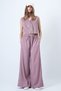 Women's Powder Double Pocket Tie Detail Wide Leg Velvet Pants Alc-X14569 - 5
