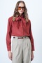 Tile Self-Belted Oversize Velvet Shirt Alc-X14622 - 3