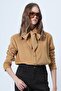 Mustard Self-Belted Oversize Velvet Shirt Alc-X14622 - 3