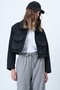 Women's Black Double Pocket Raglan Sleeve Velvet Jacket Alc-X14604 - 3