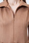 Milky Brown Pleated Detailed Suede Mini Dress Alc-X14630 - 7