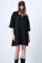 Black Polo Collar Half Placket Self-Belted Velvet Dress Alc-X14619
