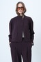 Women's Plum Judge Collar Poncho Jacket with Pocket Alc-X14421 - 3