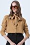 Mustard Self-Belted Oversize Velvet Shirt Alc-X14622