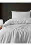 Double Duvet Cover Set with Elasticated Sheets Satin Gray - 3