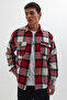 Men's Relax Fit Relax Cut Lumberjack Double Pocket Button Checked Winter Shirt