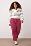 Dusty Rose High Waist Knitted Plus Size Sweatpants Tbbaw26Aj00009 - 2