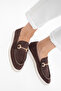 Brown Suede Women's Loafer Shoes 21048 - 3