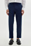 Men's Slim Fit Slim-Fit Stretchable Side Pocket Ankle Length Canvas Cut Navy Blue Trousers