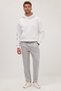 Men's Slim Fit Slim Fit Elastic Waist Trousers with Lace-Up Detail in Pleated Gray - 4