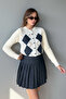Gri Piliseli Mini Dokuma Casual/Günlük Etek TWOAW26ET00147 - 7