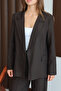 Brown Comfortable Fit Striped Lined Woven Blazer Jacket Twoaw26Bc00044