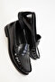 Black Open Women's Loafer Shoes 20937 - 4