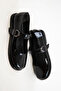 Black Patent Leather Women's Loafer Shoes 20944
