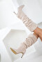 Beige Suede Women's Boots 17549 - 3
