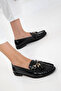Black Open Women's Loafer Shoes 20936