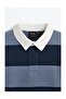 Męska bluza polo w paski - 2