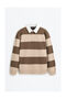 Męska bluza polo w paski - 3