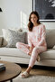 Pudra %100 Pamuklu Kalpli Örme Pijama Takımı THMAW21PT0566
