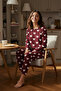 Bordo %100 Pamuklu Kalpli Örme Pijama Takımı THMAW21PT0566