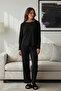 Siyah Fitilli Örme Pijama Takımı THMAW21PT0684