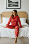 Cinnamon 100% Cotton Eye Patterned T-shirt-Jogger Knit Pajama Set THMAW22PT0270