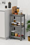 3-Tier Bathroom Shelf Unit (Peggy) White Bathroom Organizer Shampoo Holder Towel Holder Cabinet (Gray) - 3