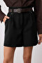 Black Belted City Boy Shorts & Bermuda Twoaw26Sr00015 - 3