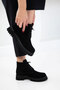 Black Suede Genuine Leather Women's Boots & Booties 19839 - 3