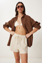 Women's Kakao Oversize Basic Muslin Shirt Mx00150 - 2