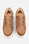 Women's Tan Fur Laced Platform Sneakers - 6