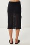 Women's Black Openwork Summer Knitwear Blouse Skirt Set Lyy0119 - 7